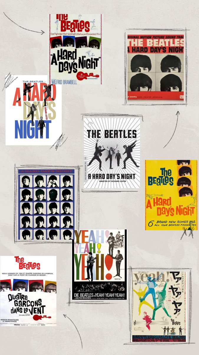 A collection of the various promo posters for A Hard Day’s Night 

#TheBeatles #aharddaysnight #beatlesmovies