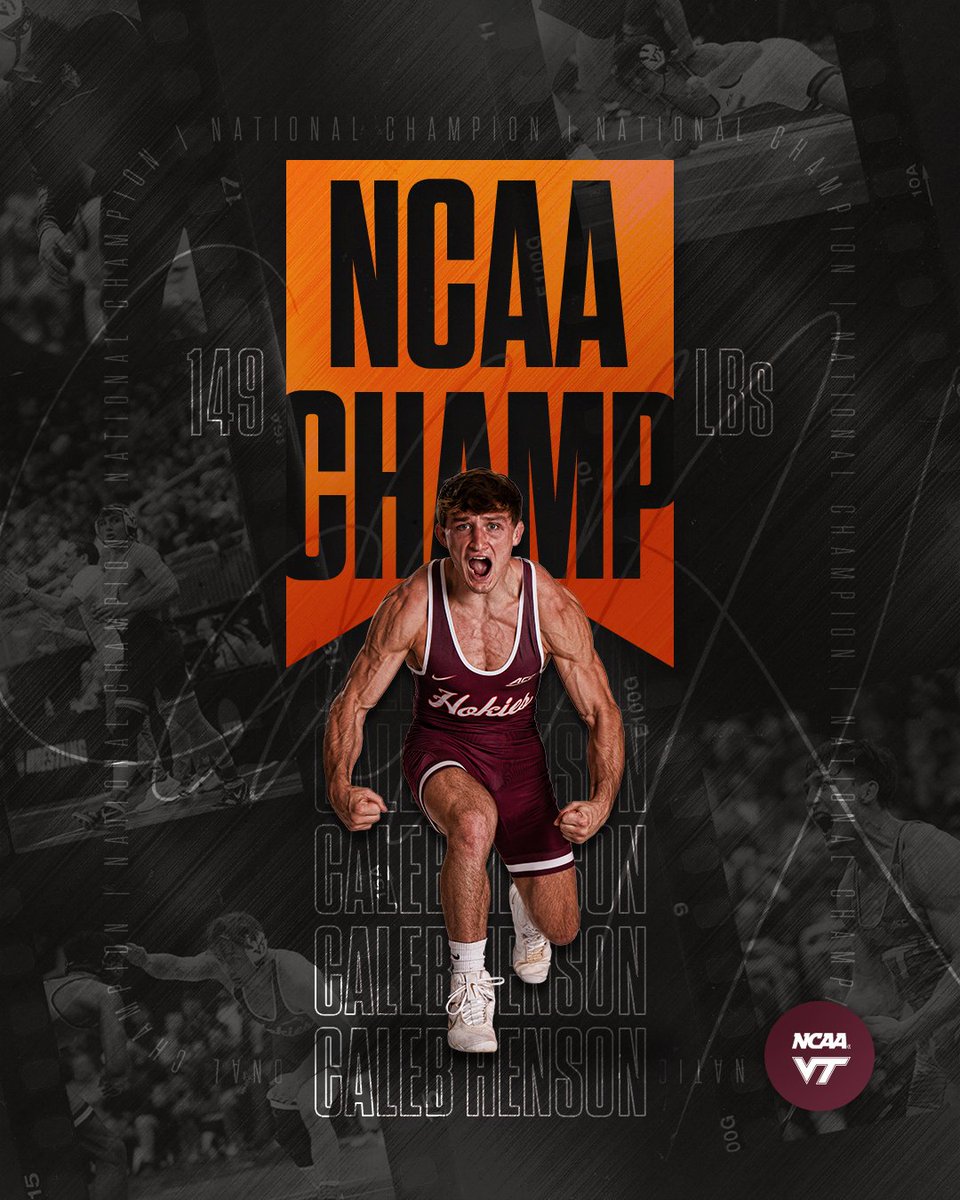 👑𝐍𝐀𝐓𝐈𝐎𝐍𝐀𝐋 𝐂𝐇𝐀𝐌𝐏𝐈𝐎𝐍. 𝐂𝐑𝐎𝐖𝐍 𝐇𝐈𝐌👑 Never a doubt. For just the second time in program history, we have a National Champion and his name is 𝐂𝐀𝐋𝐄𝐁 '𝐓𝐡𝐞 𝐇𝐢𝐭𝐦𝐚𝐧' 𝐇𝐄𝐍𝐒𝐎𝐍! #ALLINALLTHETIME #Hokies 🦃