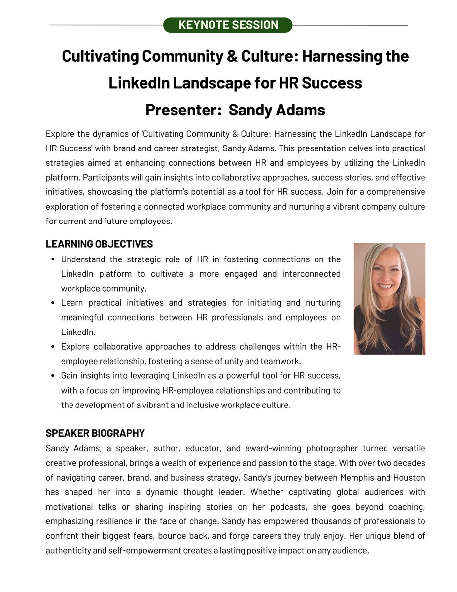 txbashrm's tweet image. Have you registered for the conference yet? Still trying to decide? Good news: Speaker bios and details on each of the SIX presentations (6.5 CEUs total!) can now be found on our website at txbashrm.org . We hope to see you on April 11th!