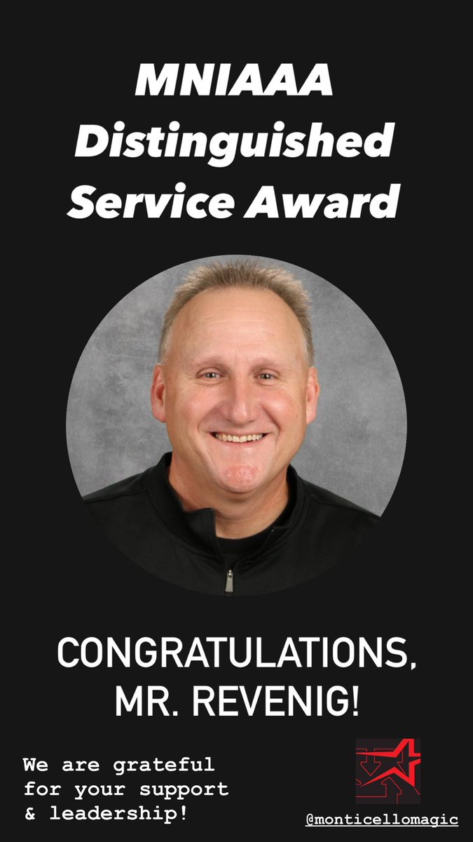 Congratulations <a href="/GaryRevenig/">Gary Revenig</a>! We are grateful for your support &amp; leadership! <a href="/MonticelloMagic/">Monticello Magic</a>