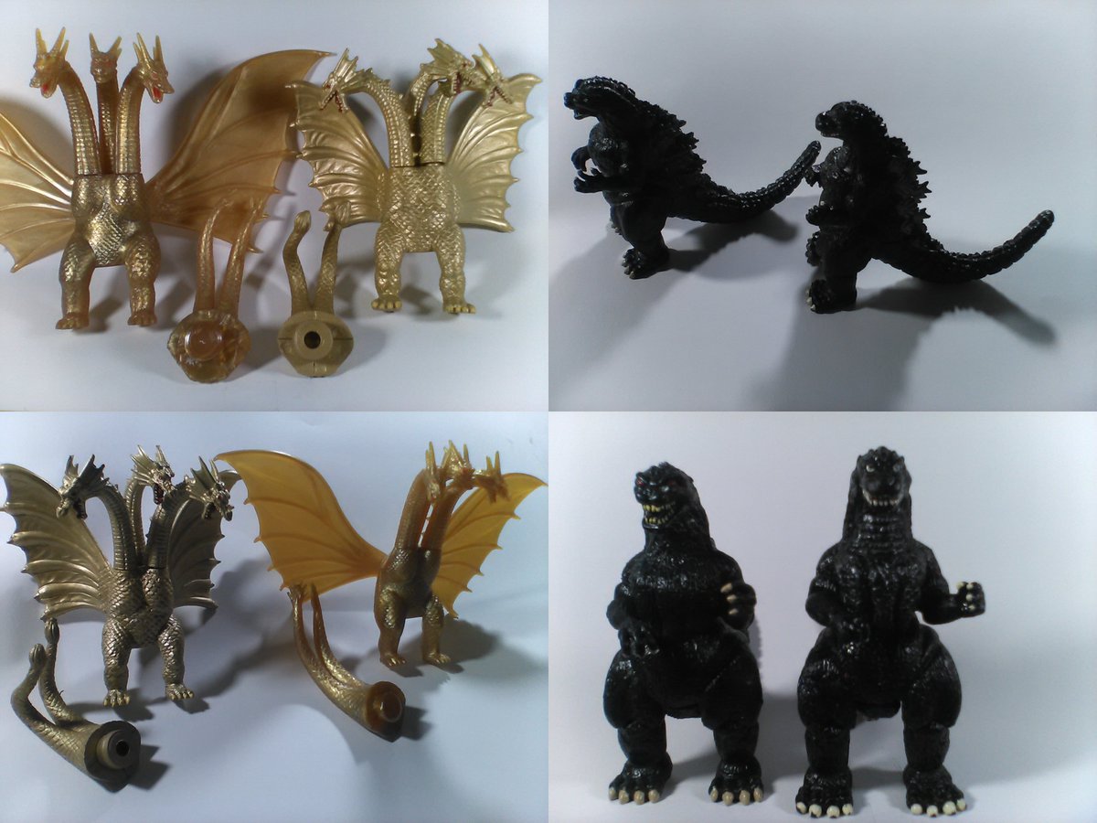 DrawmanDude's tweet image. #Gfans, has anyone ever noticed this before?
4&quot; #Trendmasters vs. #Bandai Hyper line
#Godzilla  #Collectibles #KingGhidorah #comparison #ACTIONFIGURES #swiping?
