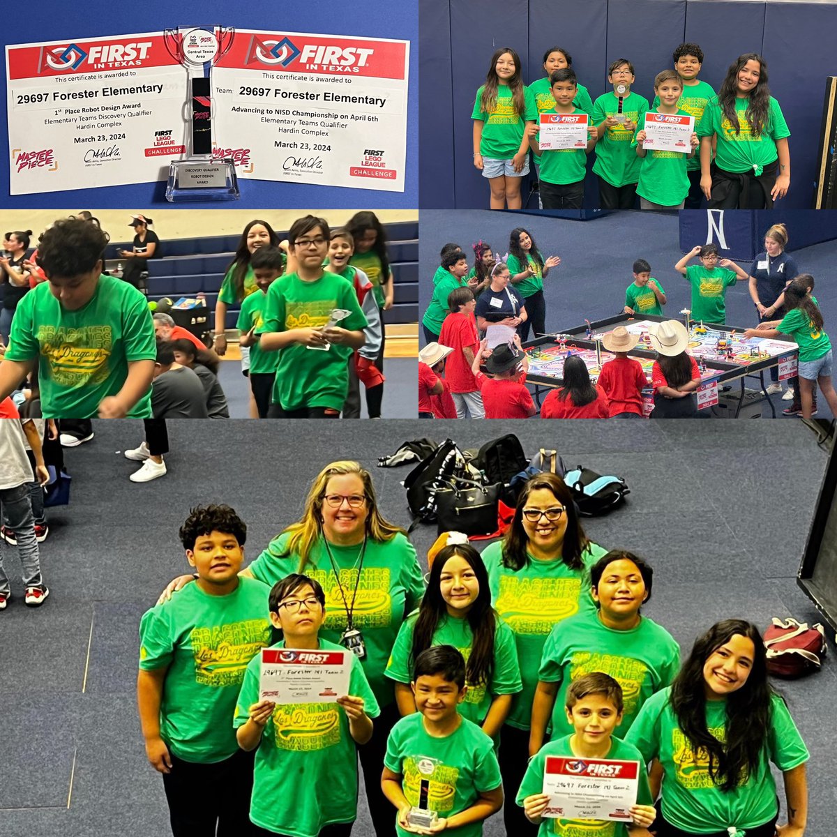Our Dragons did a great job today at the Robotics competition. They won 1st place for best Robot Design and are advancing to the @nisd championship! Mrs. Buente and Mrs. Quintanilla did a phenomenal job getting the team ready. We cant wait to see what they do next! 🐲🐲🐲