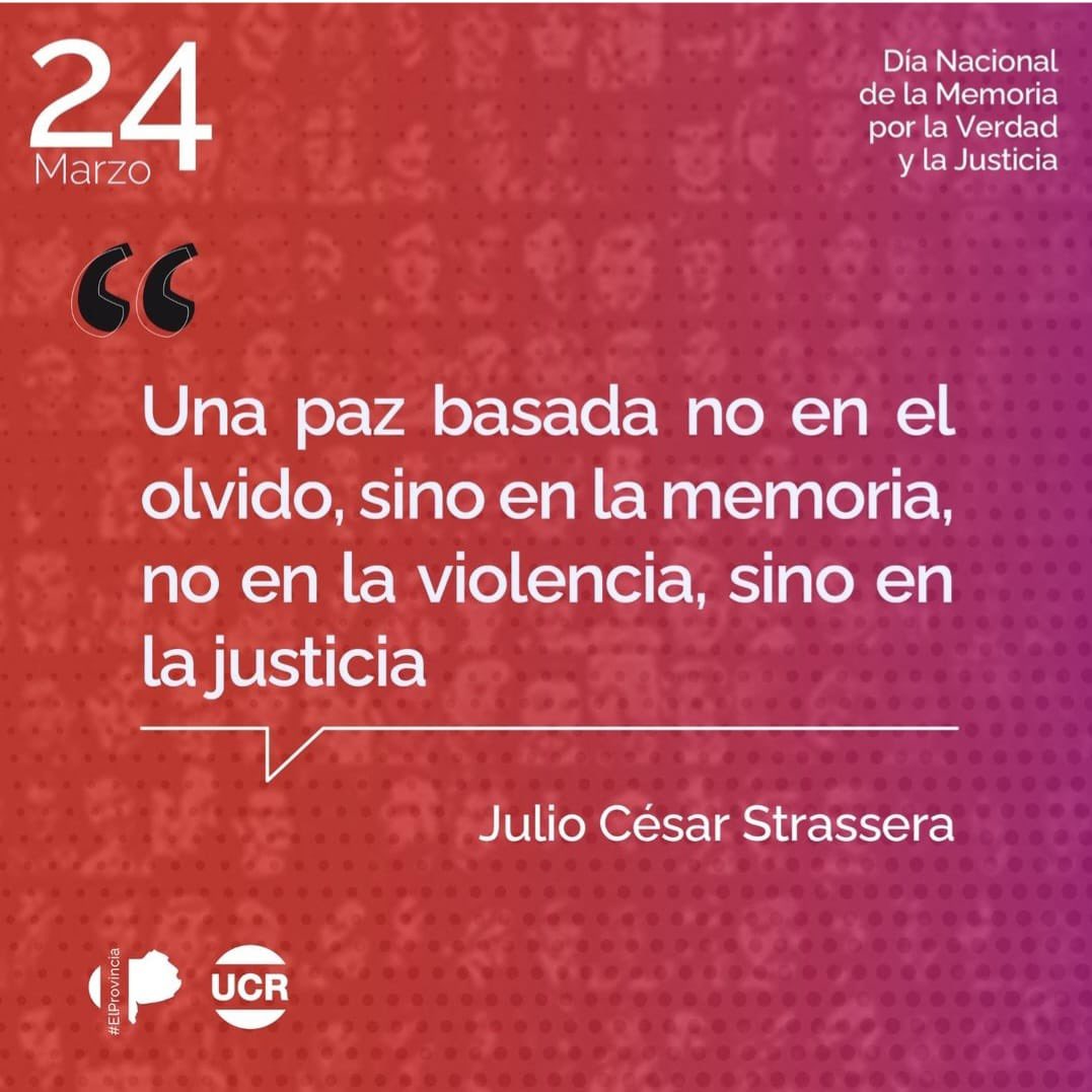 Día Nacional de la Memoria por la Verdad y la Justicia .
#NuncaMas