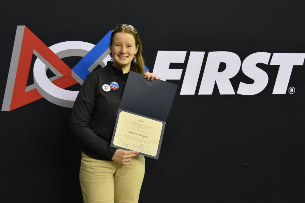azupfer's tweet photo. Congratulations to Natalie for winning the Dean's (@DeanKamen) List award this weekend at the Buckeye Regional.   She will  represent the @worbots4145  at the World Championships in Houston.    I don't know of anyone more deserving.  @wcsdistrict @TWHS_Cardinals @FRCTeams https://t.co/4d9v7zpWAp