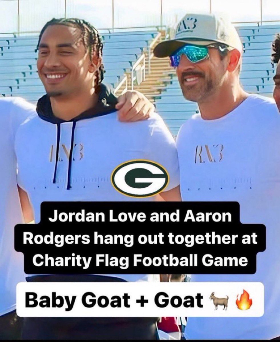 VERY COOL: #Packers QB Jordan Love hanging out with the great Aaron Rodgers at a charity football game. It’s been cool to see how the two maintain a great friendship.