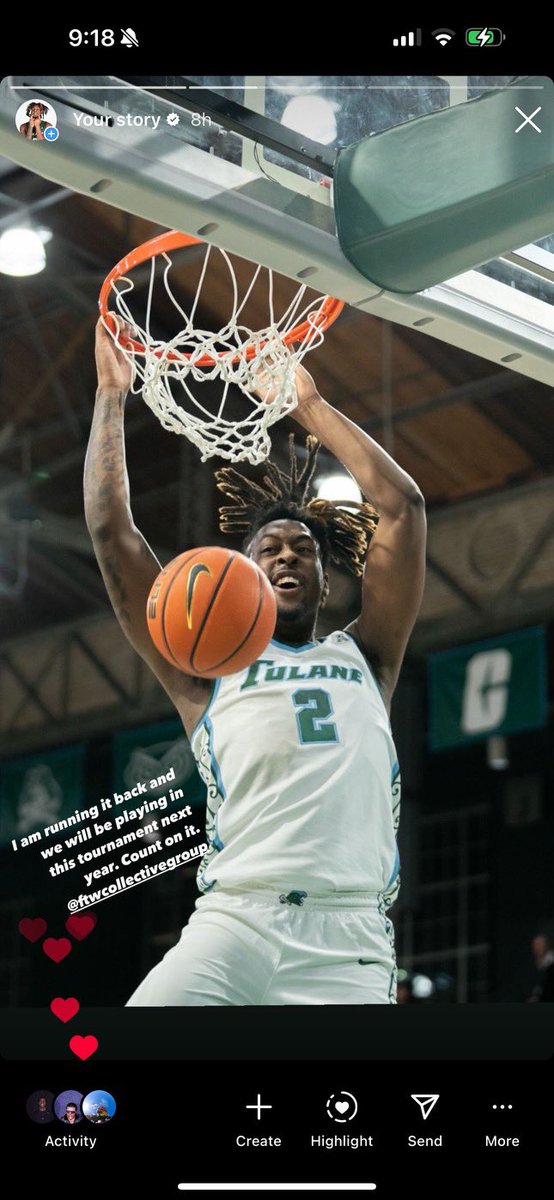Watching some great basketball and just got this from @GreggGlenn2. Will be fun watching him dominate next season. @GreenWaveMBB @FTWCollective