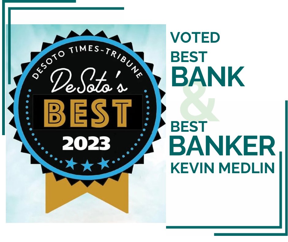 We are thrilled to have been recognized on not one, but two categories by the DeSoto Times-Tribune 'Best of 2023'! Congratulations, Kevin Medlin and to our entire team in Desoto County! Your continued commitment to your customers and the community is undeniable!