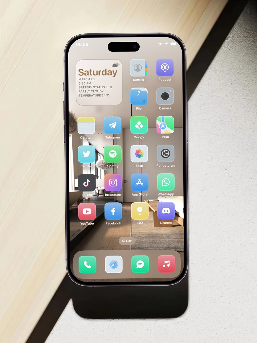 @thisisetv Setup homescreen simple & lux with iOS 17 Deluxe iconpack ✌🏻🎉