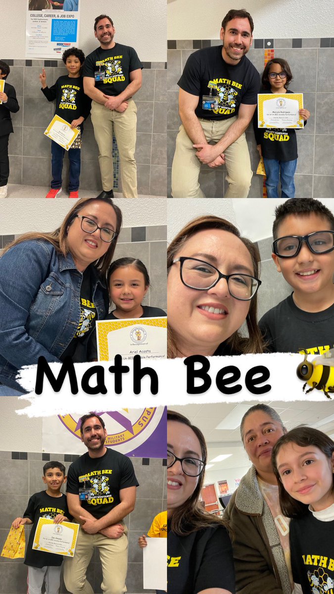 We had a great day at our district Math Bee! It was wonderful seeing so many Socorro ISD scholars showing their math skills. Our Mustang scholars did amazing today! Thank to their coach, Ms. Aguirre, for all her support! 🐝🐝🐝 @SocorroISD @ssaucedo_HDHES @laguirre_HDHES