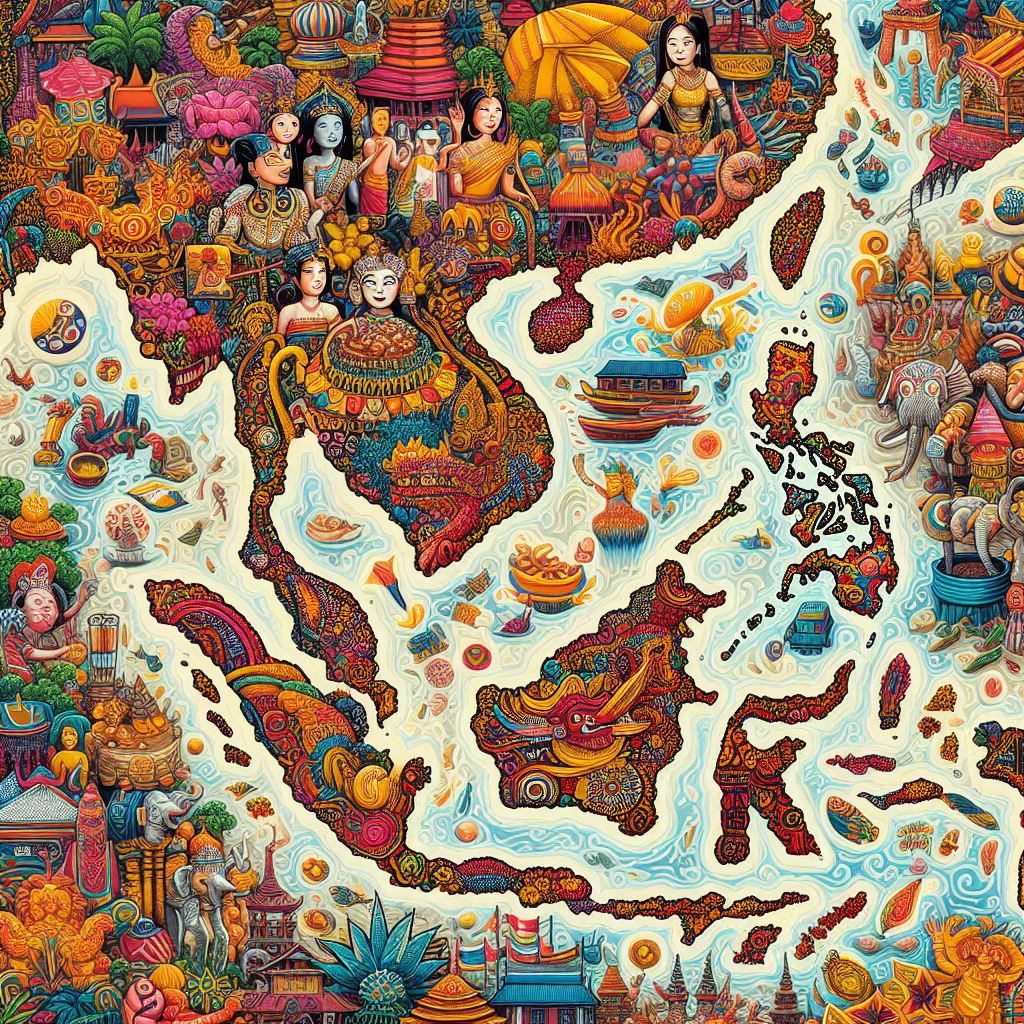 I can't believe AI made this beautiful map of Southeast Asia from a simple prompt. I wish I could have a larger version of this, frame it and put it up on my wall or even my computer's wallpaper! 

#ASEAN #southeastasian
