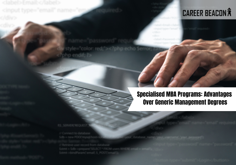 thecareerbeacon's tweet image. Curious about why specialized MBA programs offer unique advantages over generic management degrees? Explore the distinct benefits in our latest blog post! 

thecareerbeacon.in/specialised-mb… 

#MBA #SpecializedPrograms #ManagementDegrees