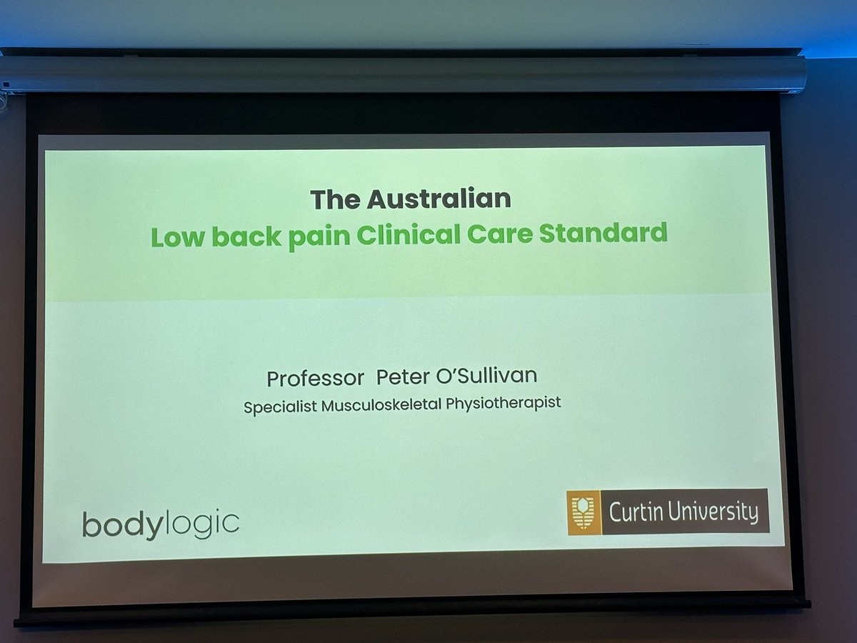 The last talk of #NZPS24 titled The Low Back Pain Clinical Care Standard by @PeteOSullivanPT. @NZPainSoc. Is now on!!
