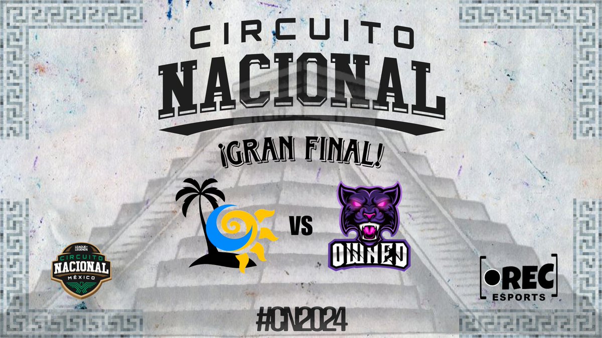 Inicia la Final del Circuito Mexicano 🔥🇲🇽
#CN2024 #CNMX
<a href="/OwnedEsports1/">Owned</a> vs #DeVacations

🎙️@soy_brunita_ 🇲🇽
🎙️<a href="/Drago_caster/">Drago🇲🇽 #LRN/#LRS</a> 🇲🇽
🎙️<a href="/_MaferVera/">Mafer Vera #VCTGameChangers🍓✨️</a> 🇲🇽
🎙️<a href="/adruu_502/">Adruu 🔥🇬🇹</a> 🇬🇹

📺🟣⬇️
twitch.tv/recaesports