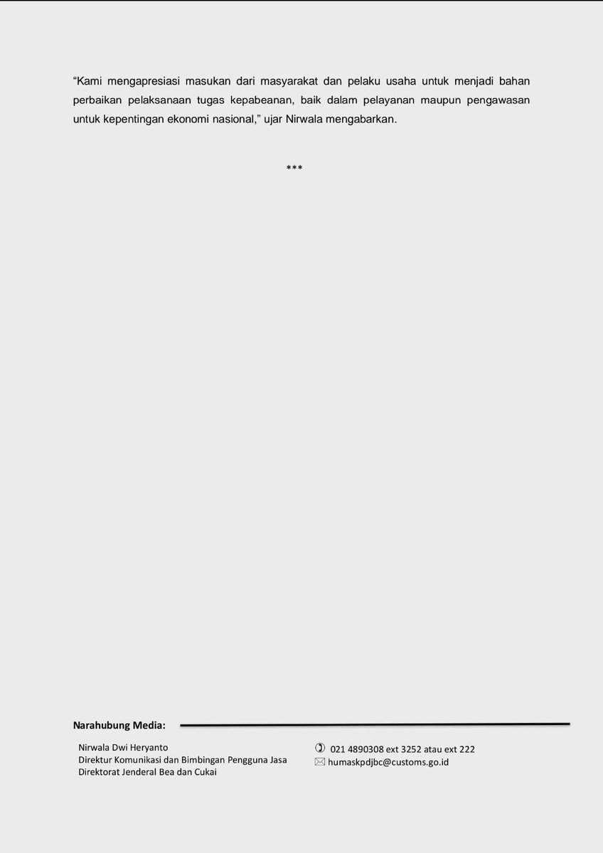 KLARIFIKASI BARANG BAWAAN PENUMPANG KE LN

Terkait polemik barang bawaan penumpang ke luar negeri, sudah ada klarifikasi Bea Cukai. Saya narasikan ulang supaya lebih jelas:

1. Konten yang dibuat Kantor BC Kualanamu sebagai inisiatif untuk menjawab keingintahuan publik patut