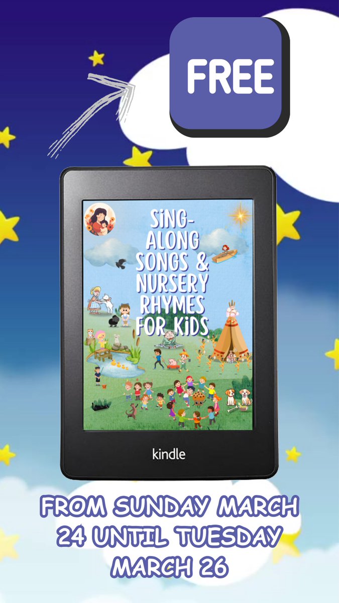 Sing-Along Songs & Nursery Rhymes for Kids Get your FREE Kindle eBook from Sun. March 24 til Tues. March 26 and let the melodies brighten your child's world. amazon.com/dp/B0CWYYHSKH #kidsbooks #kidsbookstagram #kidsbookswelove #kidsbooksph #yeskidsbookstagram #kidsbookshelf