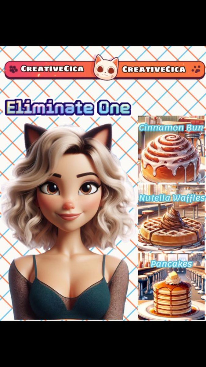 CreativeCica's tweet photo. Eliminate One!
If you had to pick, which would you eliminate first? Share your thoughts
#pickone #chooseone #gameplay #gamepick #food #hungry #share #sharing #like
#comment #snacks #viral #tiktok #recipe #eliminate #eliminateone #pickone https://t.co/f72pGl2Vta