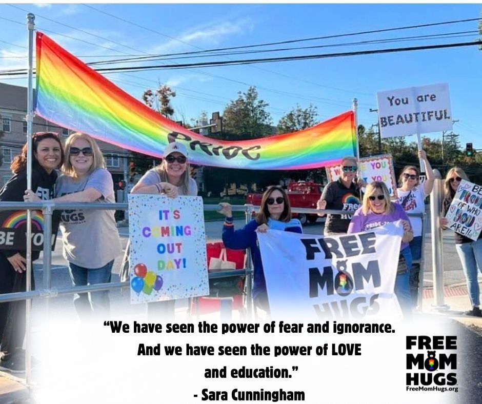 Free Mom Hugs is an organization full of moms, dads, parents and allies who have chosen to do the work and re-learn the truth about the LGBTQIA+ community. That’s what love looks like. If you need resources, head to freemomhugs.org #FreeMomHugs #MamaBears #Allies