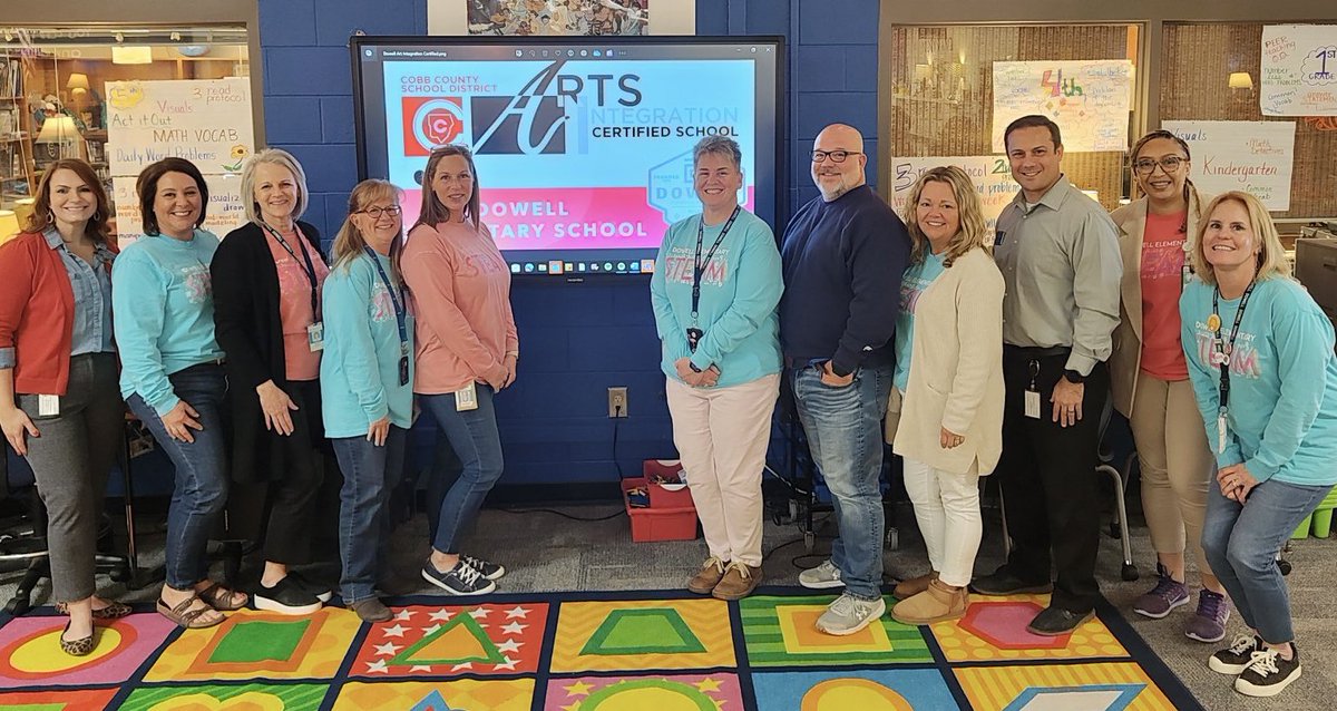 CobbVisualArts's tweet image. Congrats to Dowell ES, new Cobb Arts Integration Certified School! Arts driven performance-based learning is Collaboration ☑️ Creativity ☑️  Critical Thinking ☑️ Communication ☑️ 🎉 #DoingDrivesLearning! 🎭🩰🎨🎶 #cobbarts4all @CobbSchools @DowellElementa1