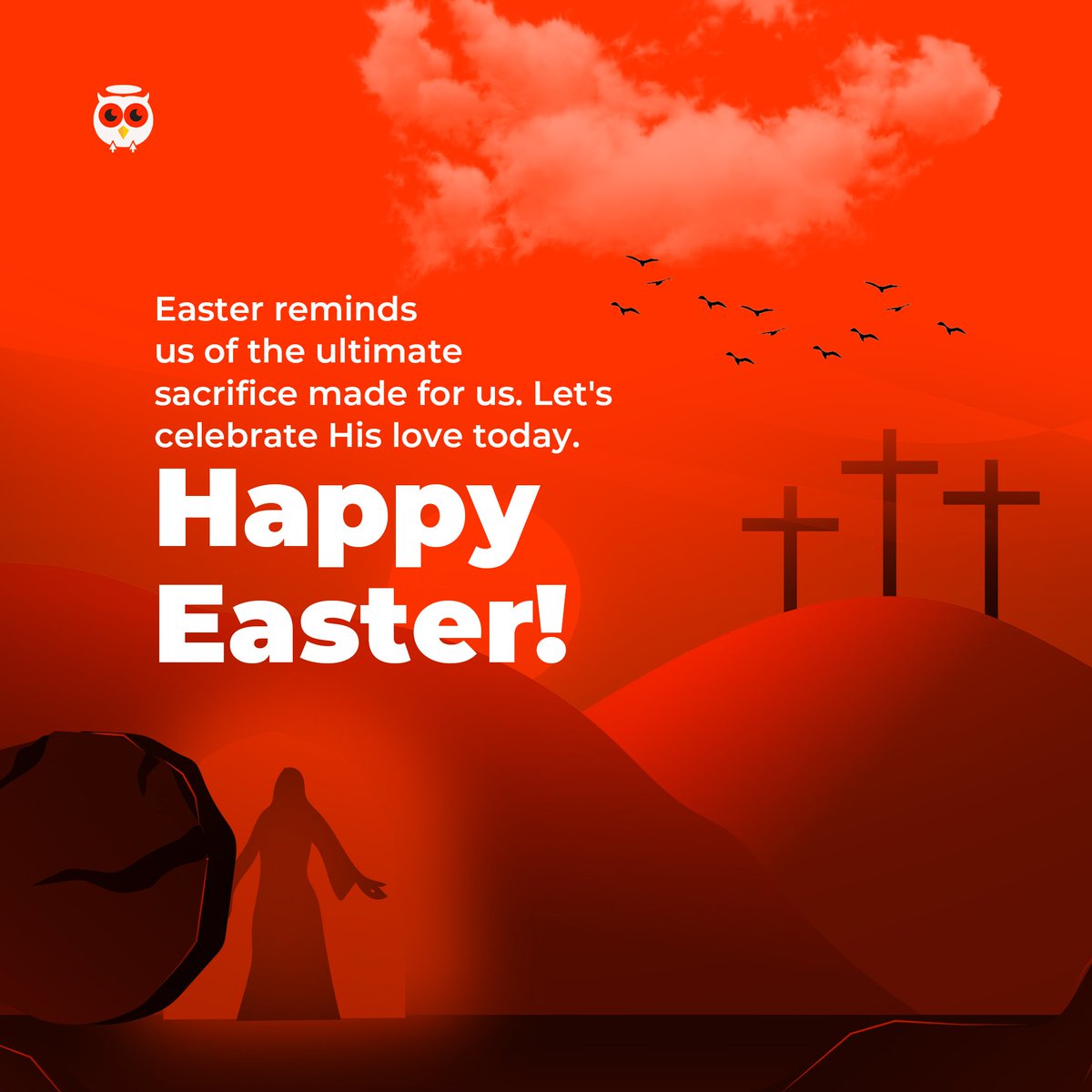 Easter reminds us of the ultimate sacrifice made for us. Let’s celebrate His love today! #happyeaster #owletboostsyou