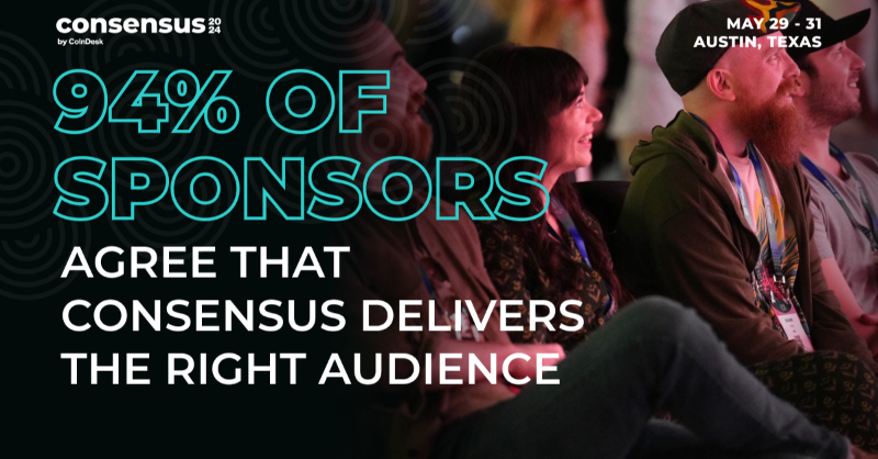 CoinDesk's tweet photo. Consensus 2024 provides a unique opportunity for brands and organizations to grow, make connections and demonstrate value to a diverse community of blockchain, crypto and Web3 enthusiasts.