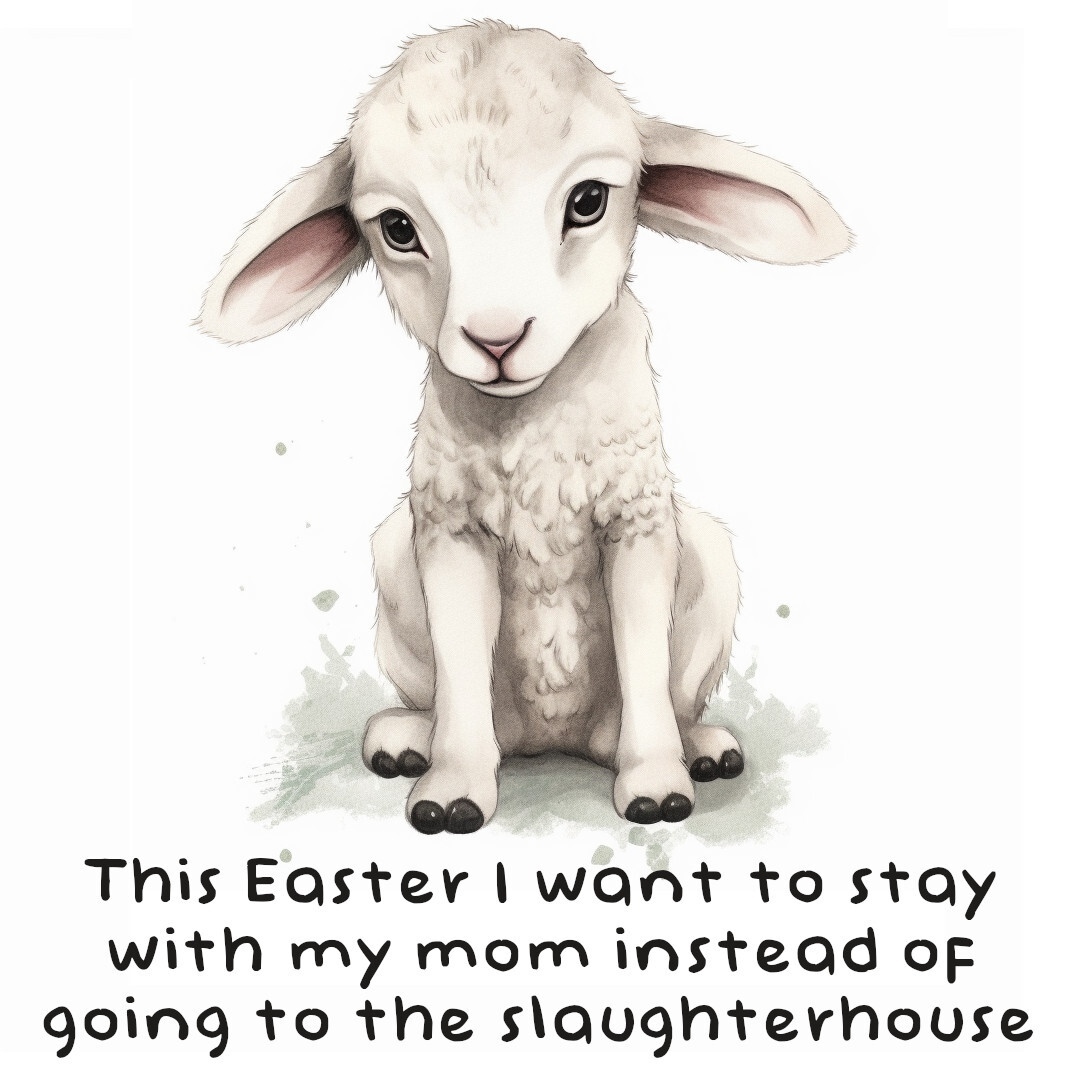 Shouldn’t we let everyone be with their families this Easter? 😓💔🐑⁠ ⁠ 👉 For free help going vegan: bit.ly/VeganFTA22 ⁠ #eastersunday #easter #lamb #cuteanimals #illustration