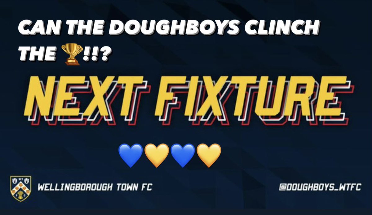 ⚽️BANK HOLIDAY MONDAY FOOTBALL⚽️

The Doughboys need three points from the game to clinch the title 🏆

Please come show your support!

🆚<a href="/desboroughfc/">Desborough Town FC</a>
📆 1st April 2024
⏰ 3:00pm KO
🏆 UCL Prem Division South
🏟 The Waterworks Ground, Des
borough, NN14 2LJ

#Doughboys 💙💛