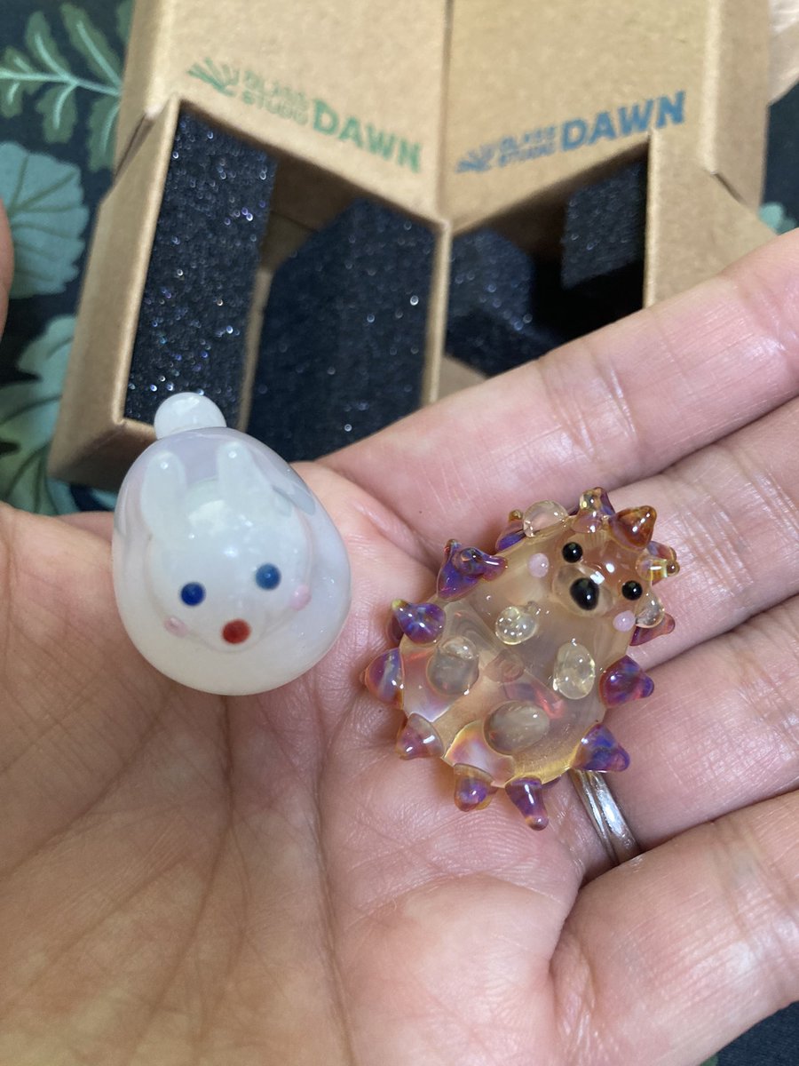 nachuchu_no_chu's tweet photo. 大好きなお友達
(@GlassstudioDAWN)  hitoさんが
かわいい家族たちを🐇🦔作ってくれたの
😭感動♥️♥️♥️
hitoさんの作る作品は 心がこもってて
ガラスだけど ほんわかあったかい
目が優しい🐇🦔子たち
大切にします✨️✨️✨️
hitoさん どうもありがとう
☆∻∹⋰⋰( *˘ᵕ˘*)- ̗̀ ෆෆ  ̖́- https://t.co/De6p6Kh2OB
