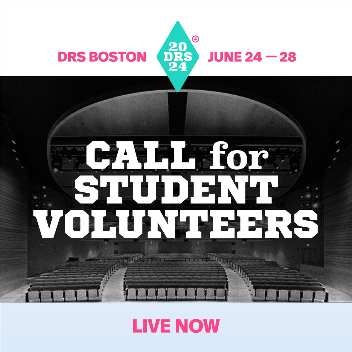 Apply by April 9: The call for student volunteers for the Design Research Society (DRS) conference is NOW OPEN! 🥳 Volunteers dedicate 20-30 hours during the week of the conference, in-person and online. buff.ly/4cMTfvc @NU_CfD, @newurbanmechs, @mfaboston, @harvardgsd