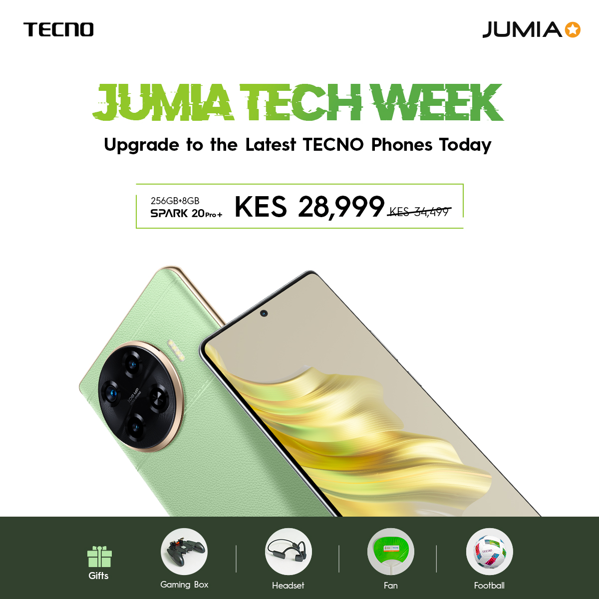 TECNOMobile254's tweet photo. The clock is ticking! ⏰ Don't miss out on the #JumiaTechWeek deals ending tomorrow! Get your hands on the Spark 20 Pro Plus for just KES 28,999. Hurry, stocks are limited! Buy now: https://t.co/JhlRaHeQnS
#TECNO #Spark20ProPlus https://t.co/ba3qAeBTCL