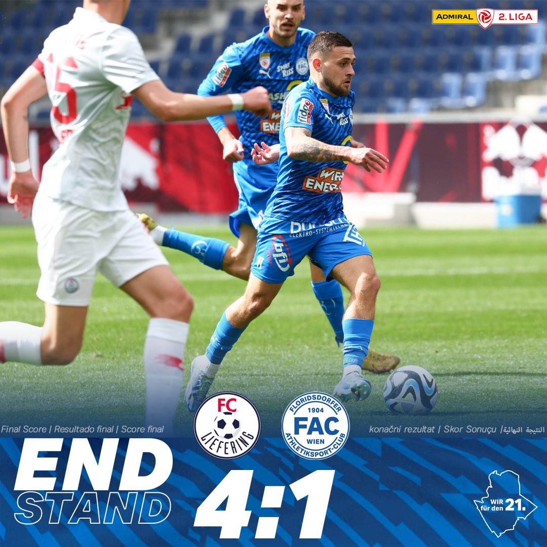 FACWien's tweet photo. Niedelage in Salzburg 😔
Unsere Blau-Weißen müssen sich heute beim FC Liefering mit 1:4 geschlagen geben.
Paolino #Bertaccini erzielt den Treffer für unseren FAC 🔵⚪️ 

#Wirfürden21 https://t.co/K2EKiaPck7