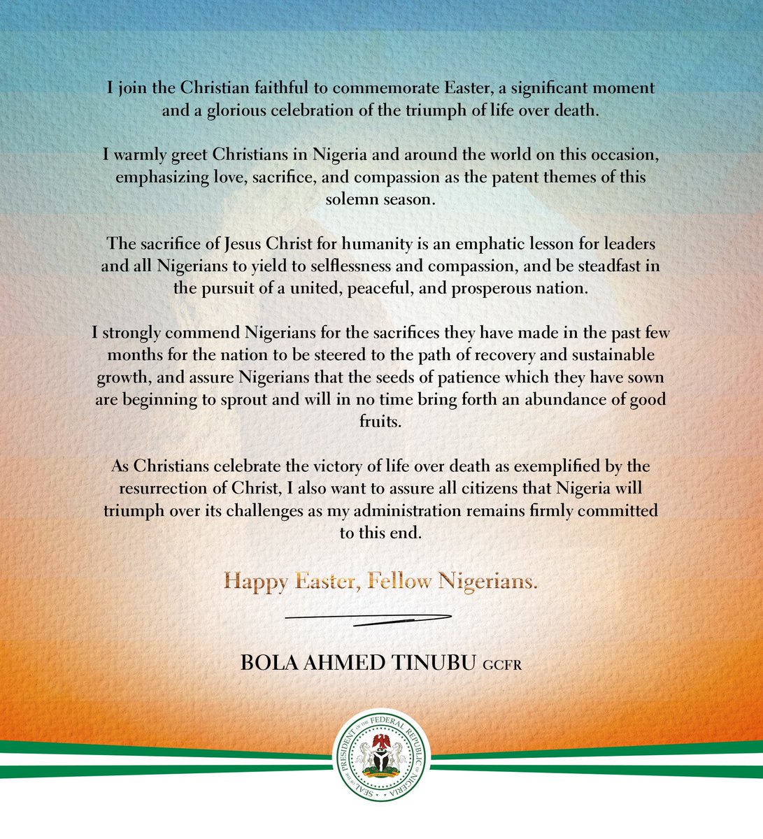 Happy Easter, Fellow Nigerians