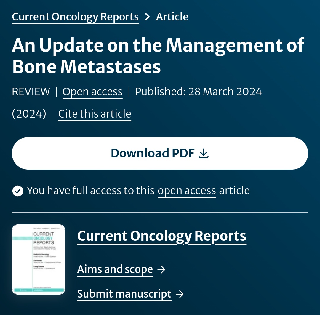 An Update on the Management of Bone Metastases #radonc link.springer.com/article/10.100…