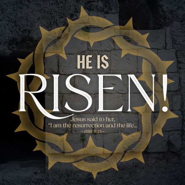 He is risen Indeed 👍🙏💪💯 Happy Easter