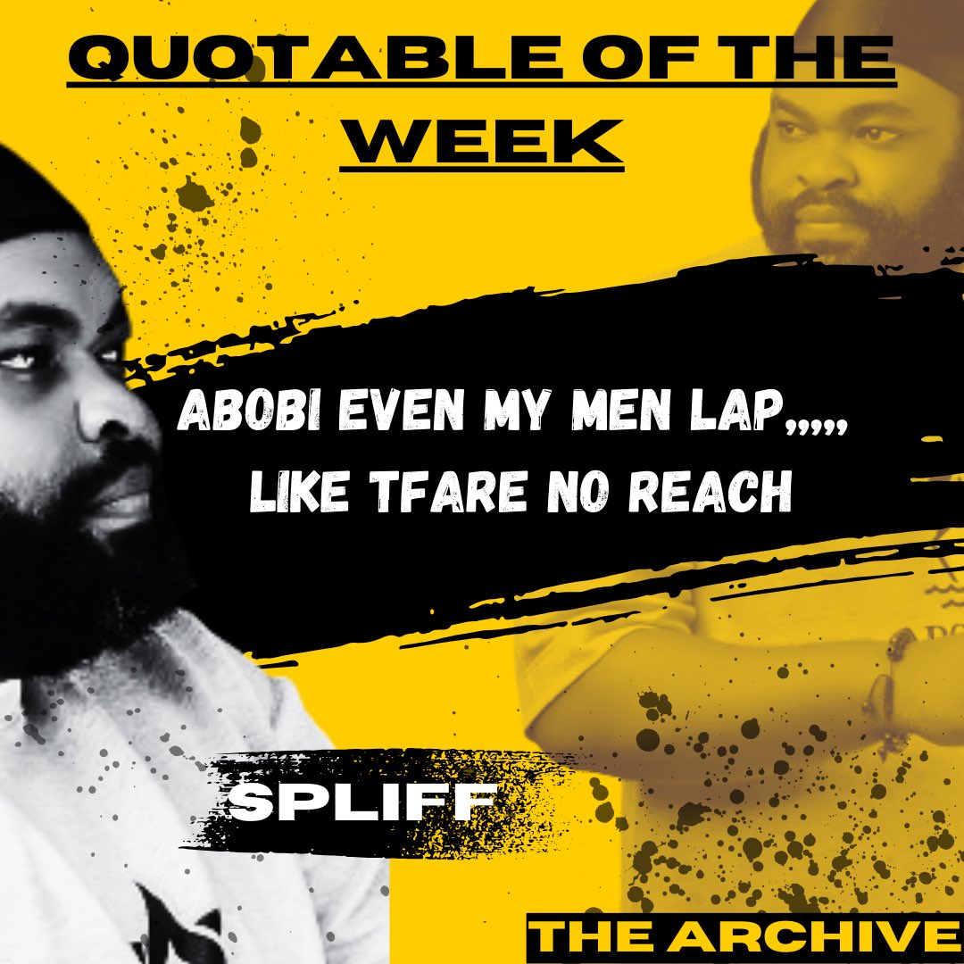 When we talk relatable punches to entertain the crowd, Spliff is definitely one to mention. This week’s quotable goes to “Fancha Na Kpozim Balogun” SPLIFF #TheArchive #BattleRapMedia #BattleRap #Media