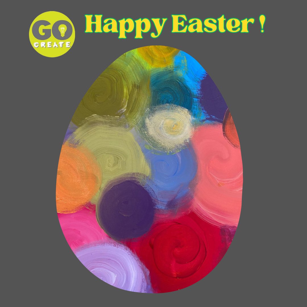 Happy Easter Everyone! 🐣 The Image in the egg is a painting by Sean from our Wednesday Abstract Art Sessions - just perfect! #happyeaster2024 #arteveryday #colourfulartwork #Taunton #wellbeingwednesday #taunton #Somerset