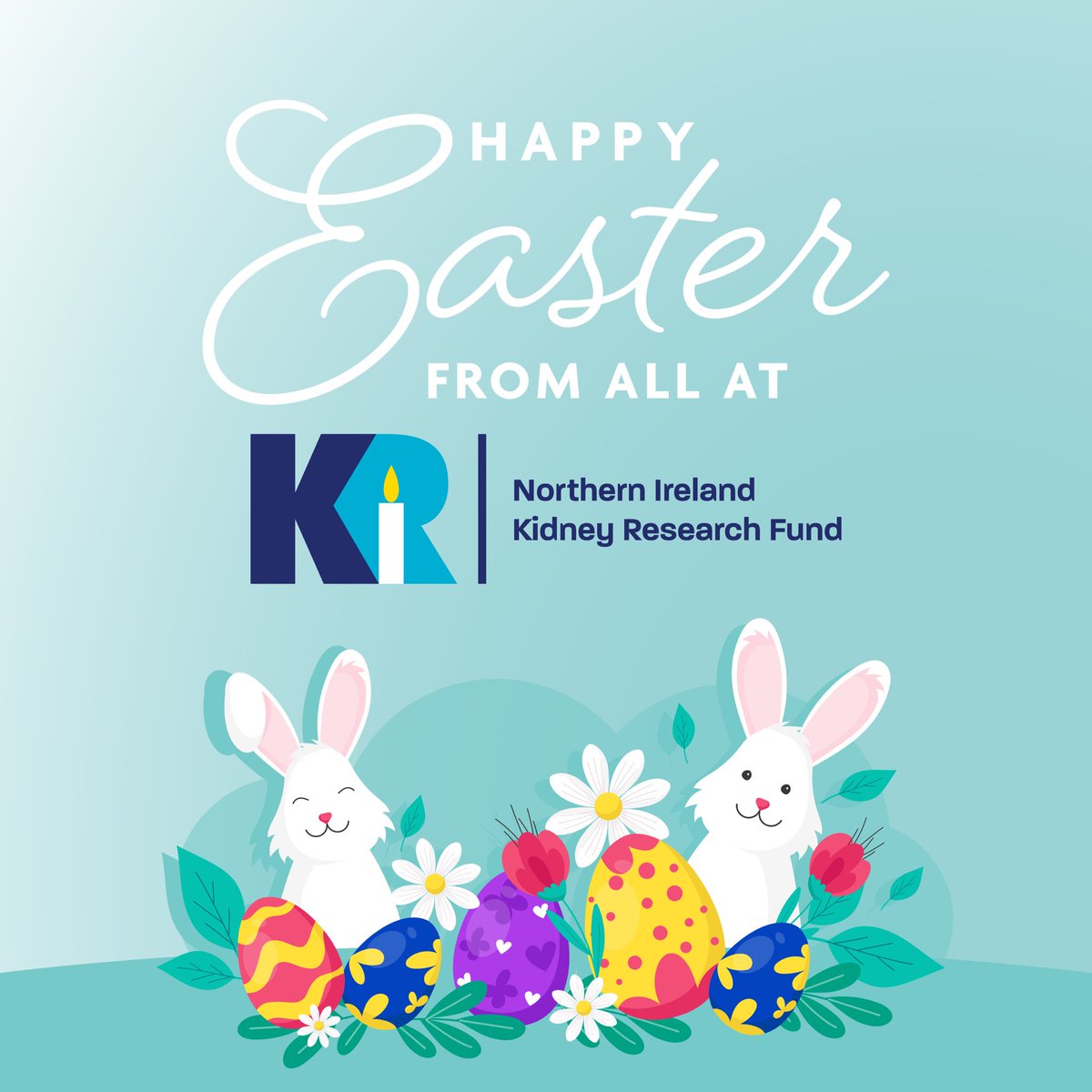 Wishing everyone a very Happy Easter from all at Nothern Ireland Kidney Research Fund 💙🐰💛