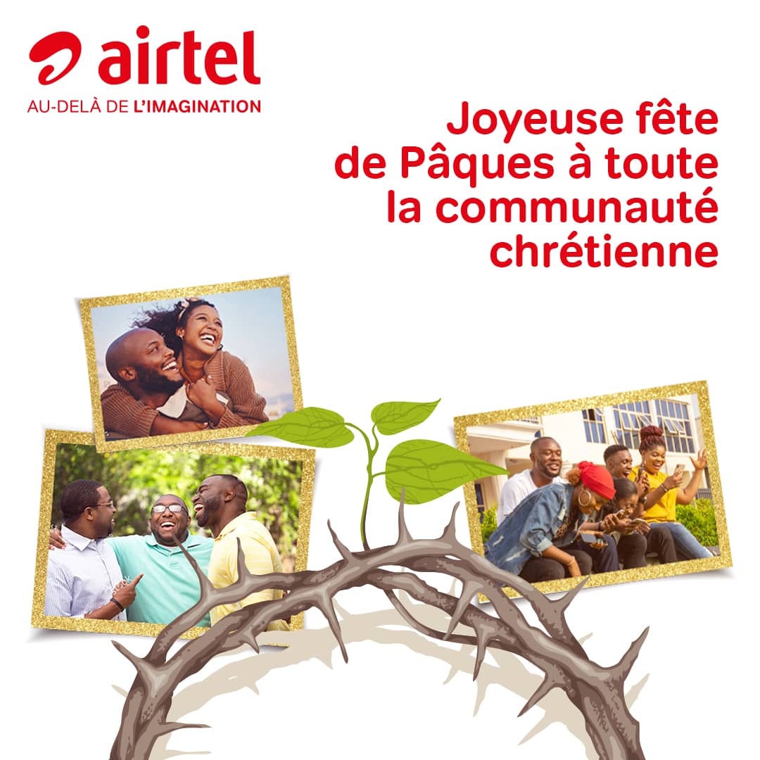 🇬🇦 Au nom des équipes Airtel Gabon et Airtel Money Gabon, nous vous souhaitons une bonne fête de Pâques ✅
#Gabon #Airtel #AirtelMoney