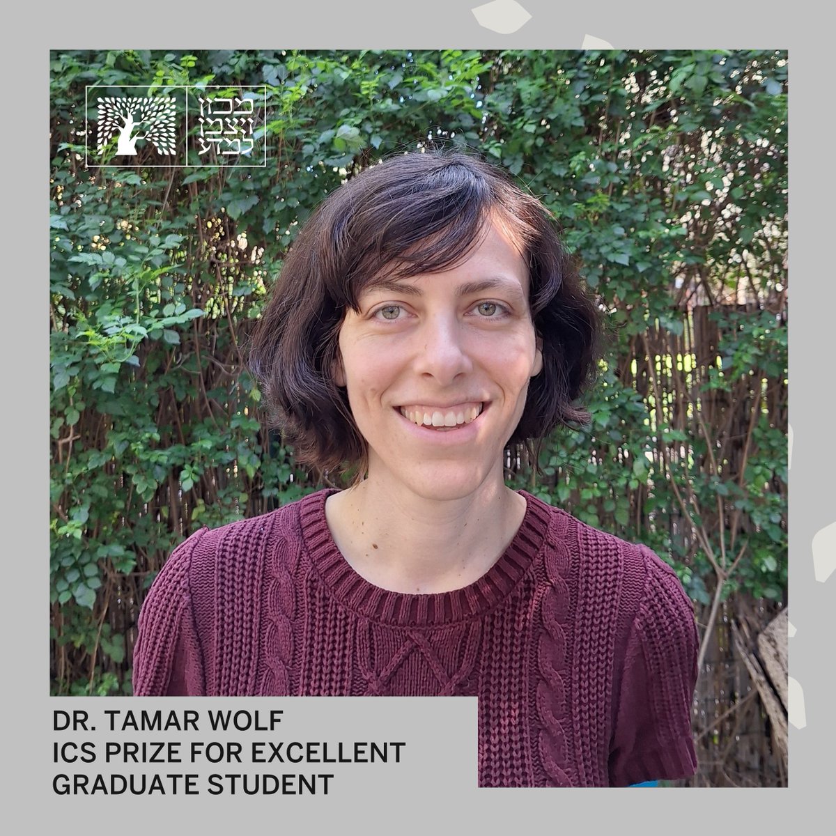 Congratulations to Dr. @tamar_wolf_ (from the group of Prof. Lucio Frydman) of the Chemical and Biological Physics Department for being awarded the ICS Prize for Excellent Graduate Student. @lab_lucio