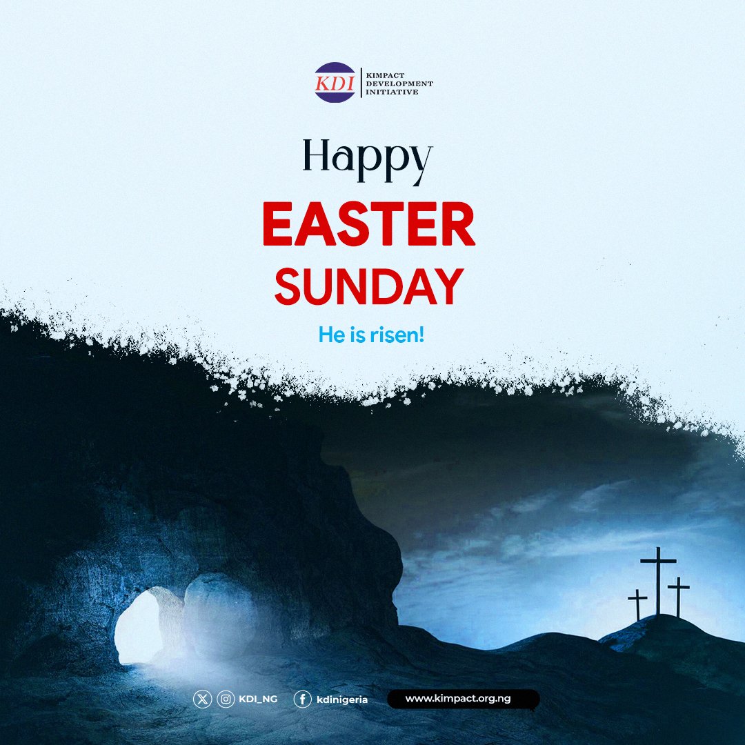 Celebrating Christ's resurrection from the dead. May the redemptive love, peace and blessings of Christ's resurrection be with you and your families. Here is wishing you an extraordinary and joyful Easter celebrations. From all of us @KDI_ng