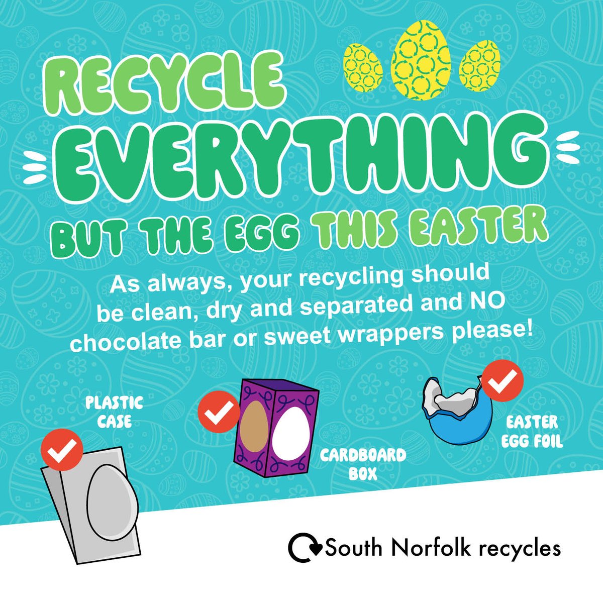 🌟 Happy Easter! 🌟 Make egg-cellent choices today. Eat all the chocolate 🍫 Recycle all the packaging ♻️