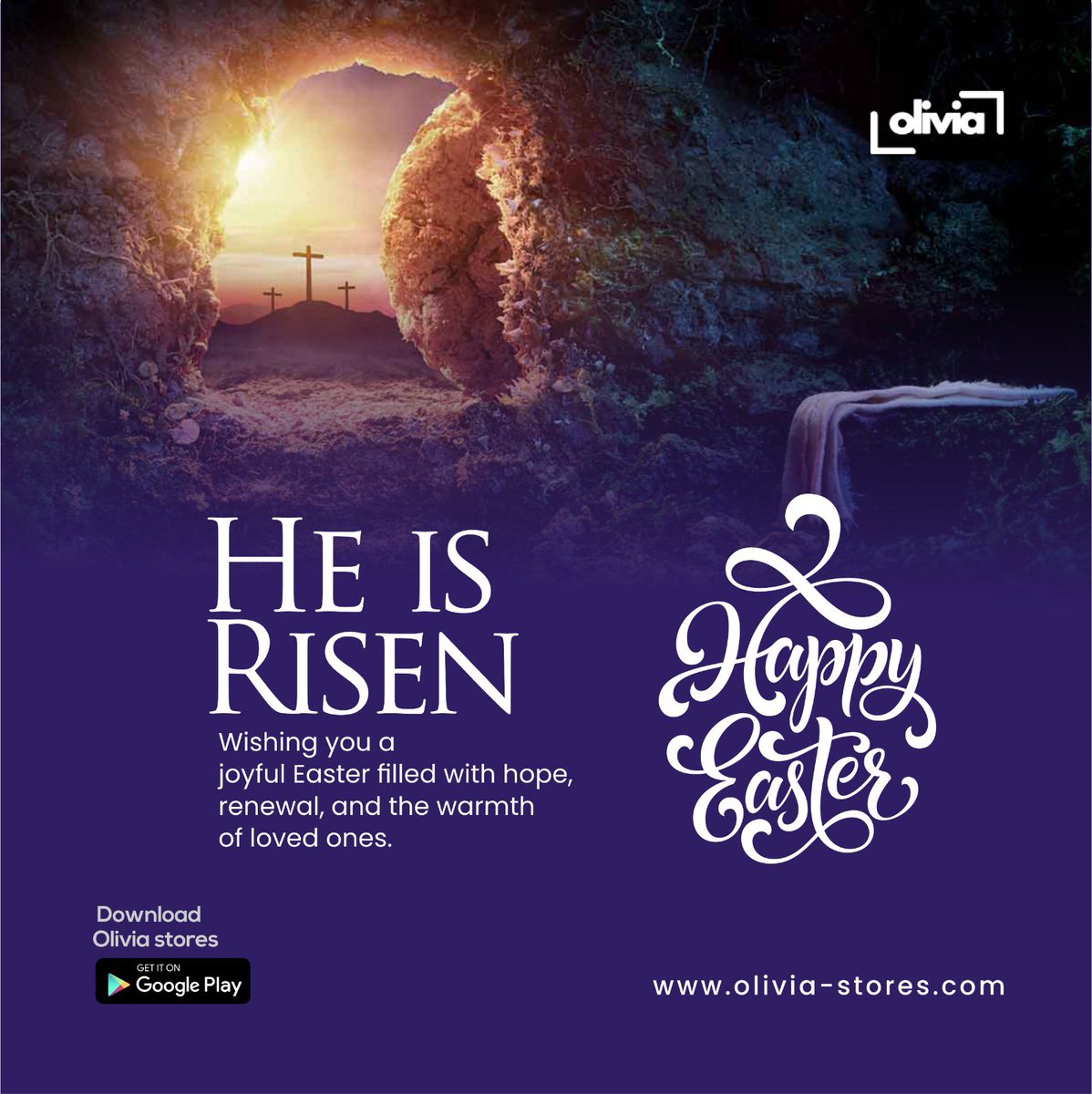 Happy Easter to everyone celebrating 🙌 

May this period bring renewed joy and hope to you and your loved ones 🎊🎊

#Olivia #SimplifyingBusinesses #Manage #Monitor #ExpandwithOlivia #PersonalizedWebsite #SendMoney #ReceiveMoney #POS #oliviameansbusiness