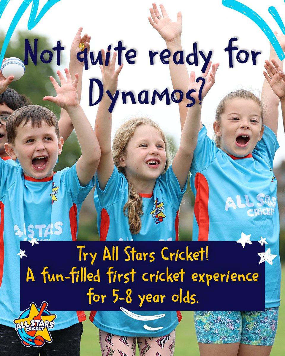 Not quite ready for Dynamos? Check out @allstarscricket! The perfect introduction to cricket, with lots of fun along the way! 🌟 #AllStarsCricket #DynamosCricket