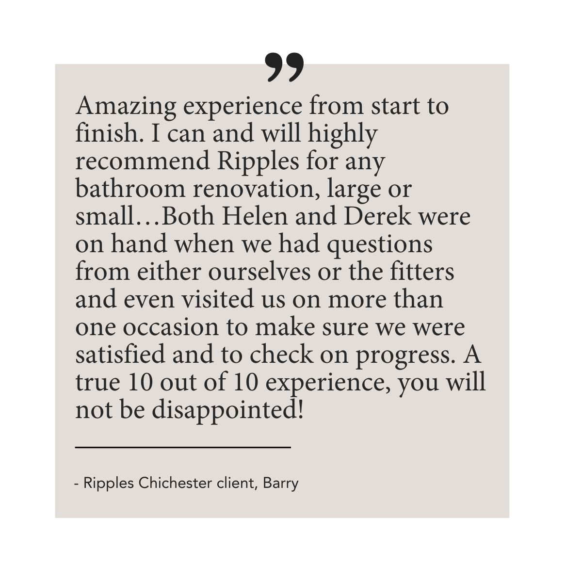 A wonderful recent review for our Chichester showroom 💬