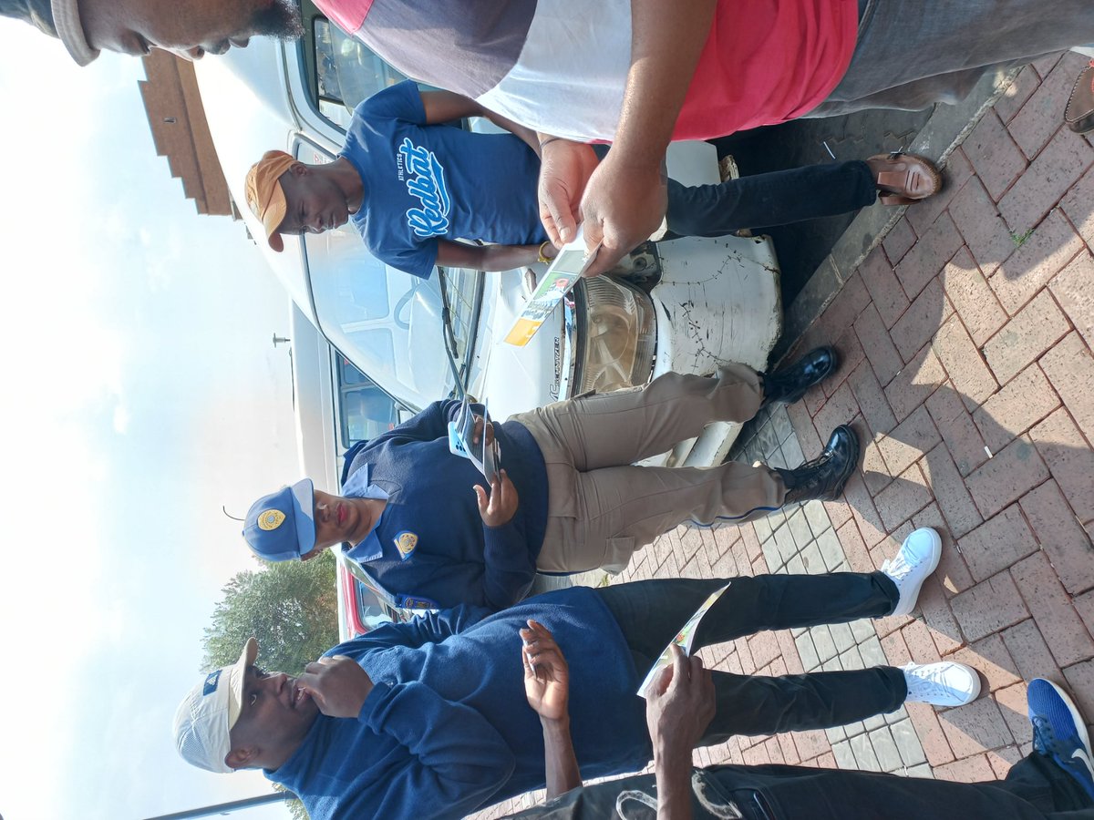Accident are not only cause of death and fatalities on the road-so is road rage. Be alert and patient at all times. #SafetyFirst #ArriveAlive @JoburgMPD educating drivers and vendors at Lenasia Taxi Rank