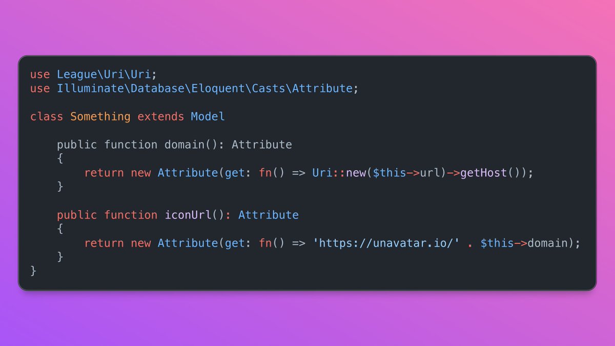 SlyFireFox's tweet image. Without a doubt, the computed attribute syntax in Laravel is by far my favourite thing in recent years. It feels so much nicer to write. ❤️
Not sure if that's an unpopular opinion or not.
#laravel #php #phpc