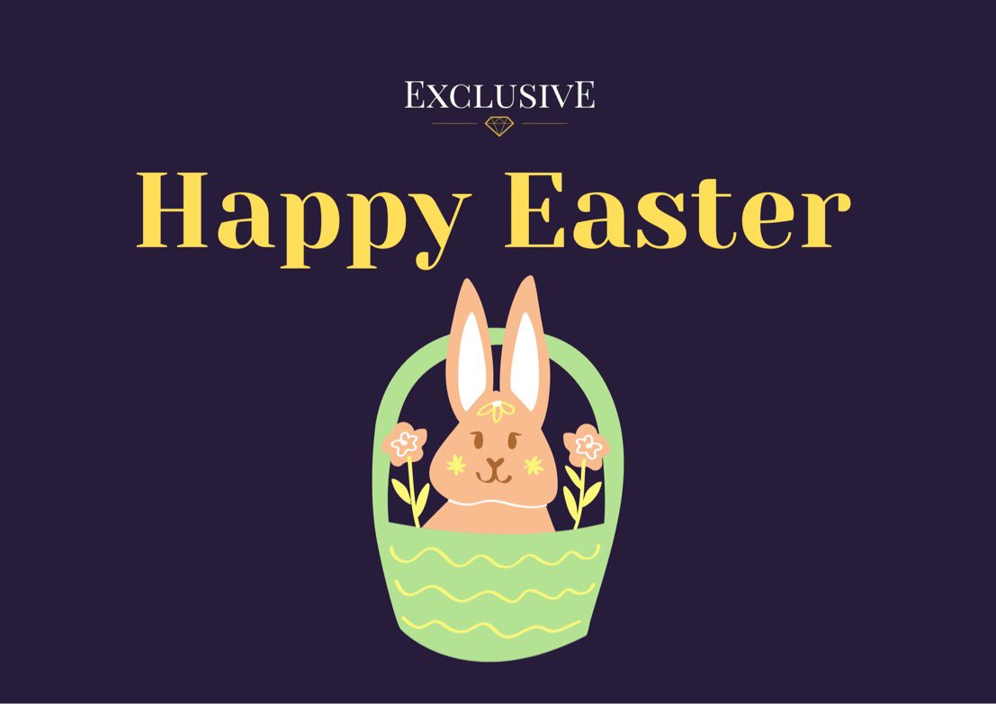 Happy Easter from team Exclusive 🐣

We hope all of our customers, clients and partners have a lovely Easter Bank Holiday 💛

#Easter2024