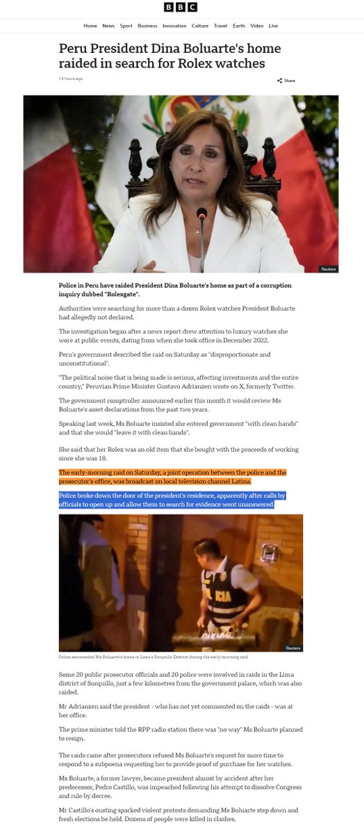 #Peru is @OAS_official/Americas' Most Corrupt Nation
BUT, even there, Insts are Indie, ACT against #Corruption at Highest💺
While, in #Bharat, even when MCOC on, Agencies allgdly act as Gobt🐕‍🦺on @2024_For_INDIA

#CJIChandrachud #justicenagarathna #JusticeBRGavai #JusticePardiwala