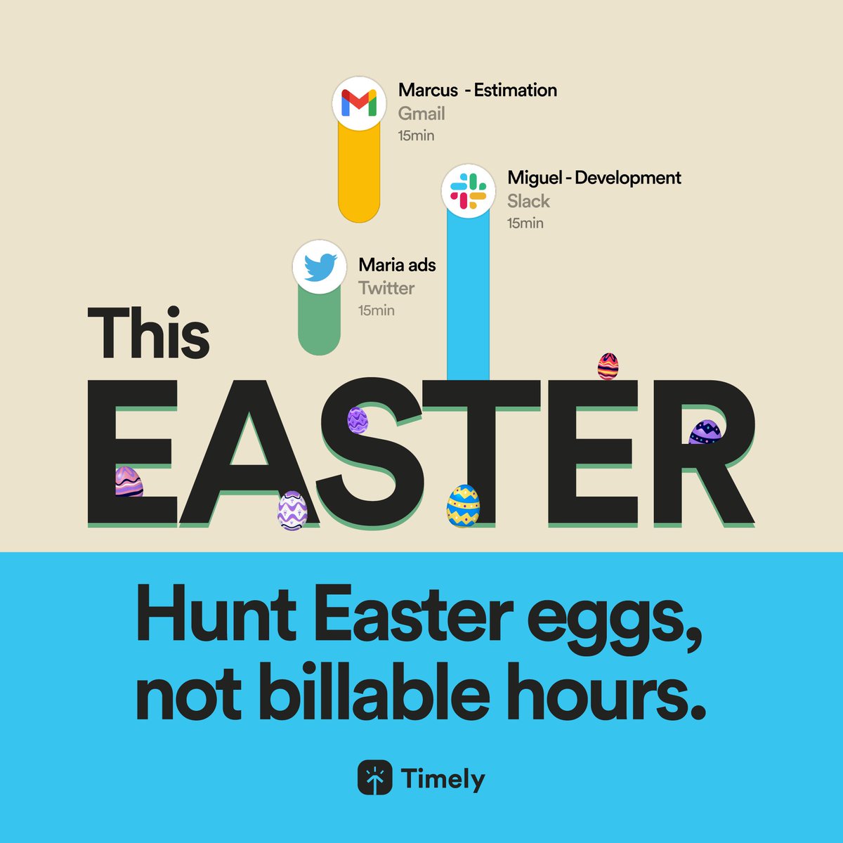 🪺🐰🐣 Happy Easter! 🐣🐰🪺 Don't waste your time hunting for billable hours when Timely can guarantee the capture of every precious minute! ⏰ Our platform ensures egg-ceptional accuracy, giving you peace of mind and more time to enjoy those Easter festivities! 🐣🎉