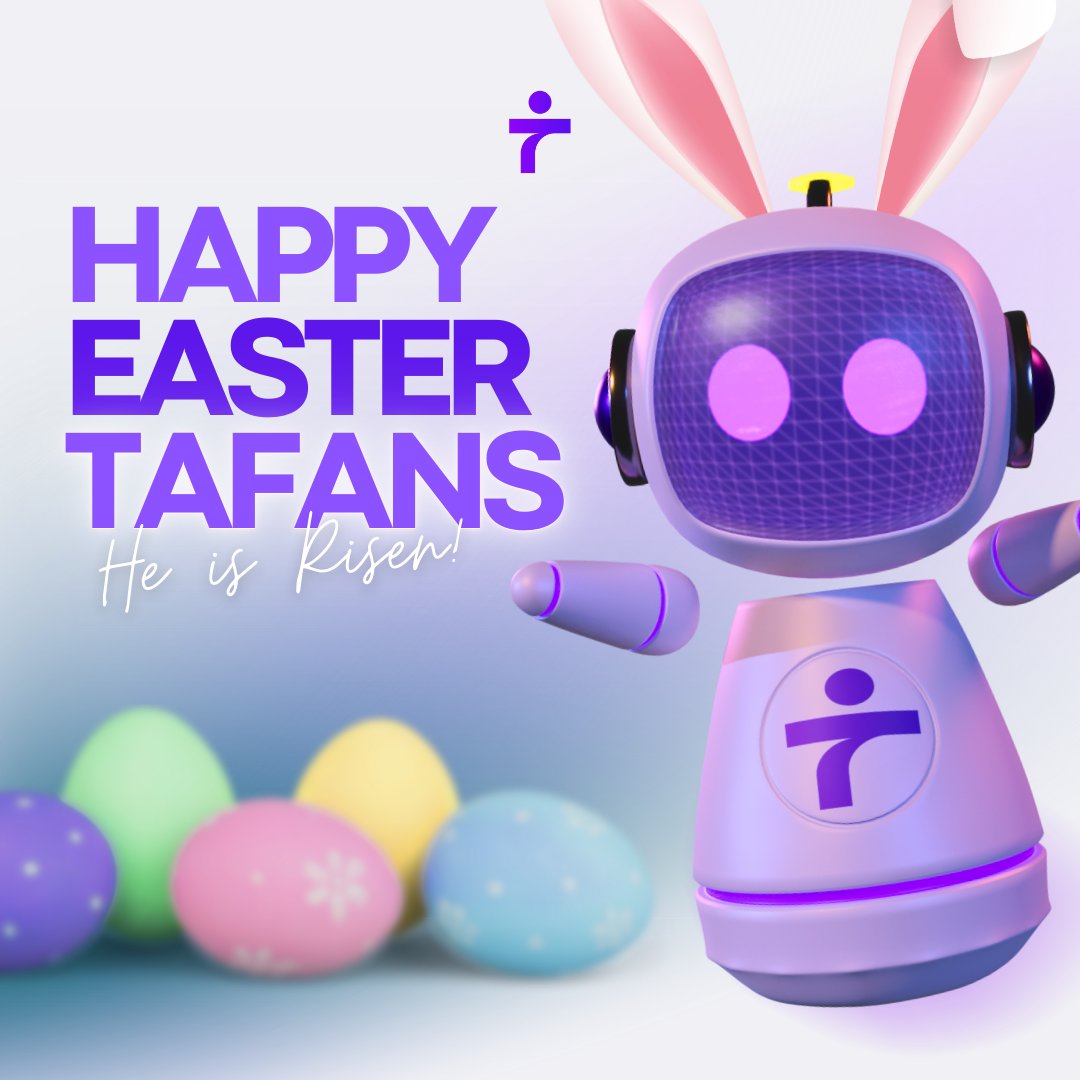 🐰🌷 Wishing all our beloved Tafans a joyous Easter filled with love, hope, and happiness! May this beautiful day be a testimony to God's love and glory.

Happy Easter from the Tafabot family!