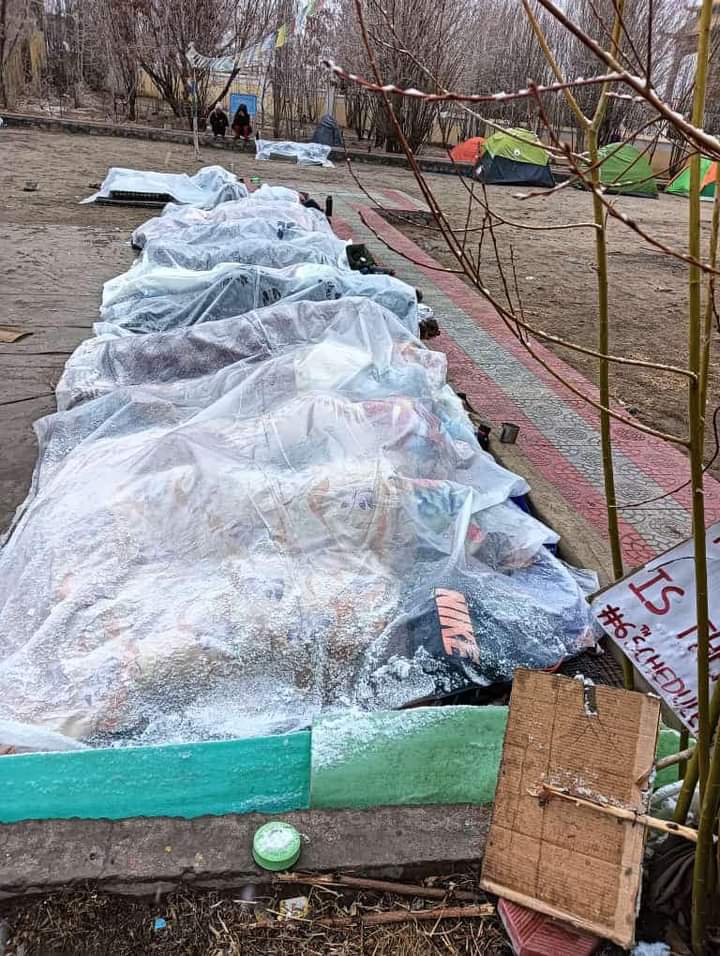 nontsay's tweet image. Day 5th of women&apos;s hunger strike in Ladakh.
#climatefast #saveladakh